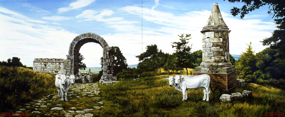 1993-01 cattle in Carsulae 240x100cm