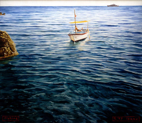 1997-09 fishing (front light) 70x61cm